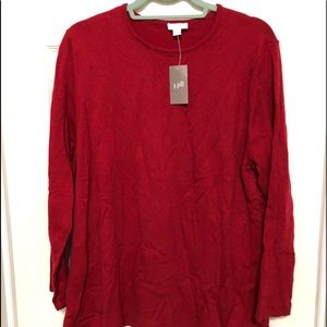 J Jill red tunic sweater petite xl